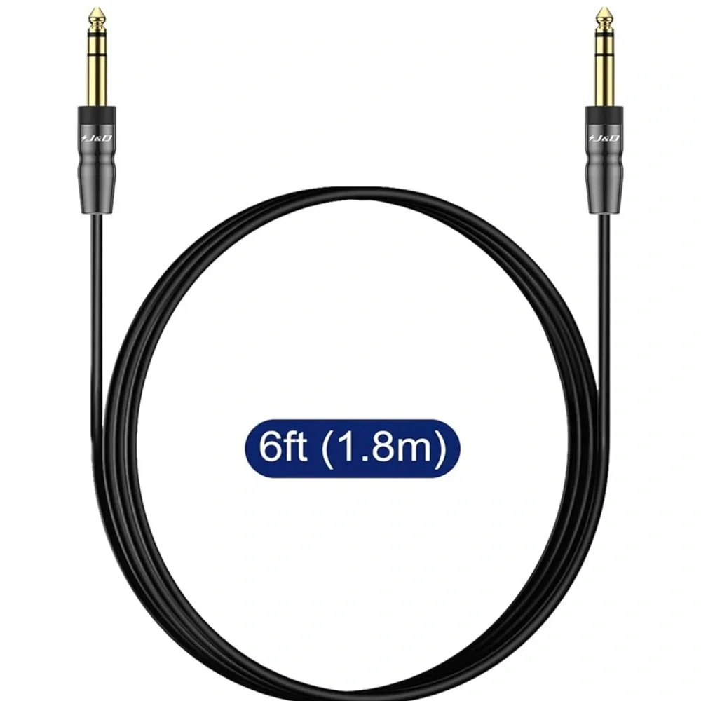 NWT J&D 1/4 Inch TRS Instrument Cable 6 Feet